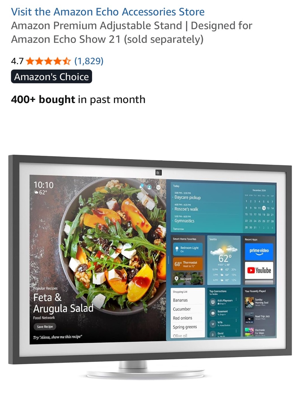 NEW Amazon Premium Adjustable Stand Designed for Amazon Echo Show 21 (sold sep)